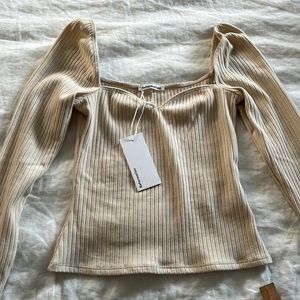 Reformation October Knit Top - Bone